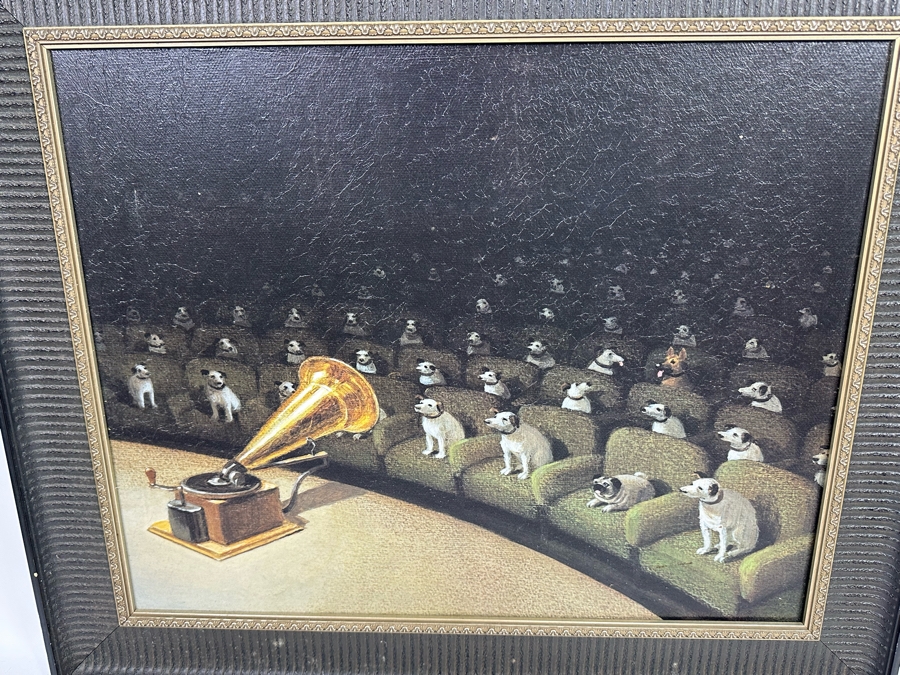 Framed Giclee Print RCA Nipper Dogs 23W X 19.5 Framed 28.5 X 24 [Photo 8]