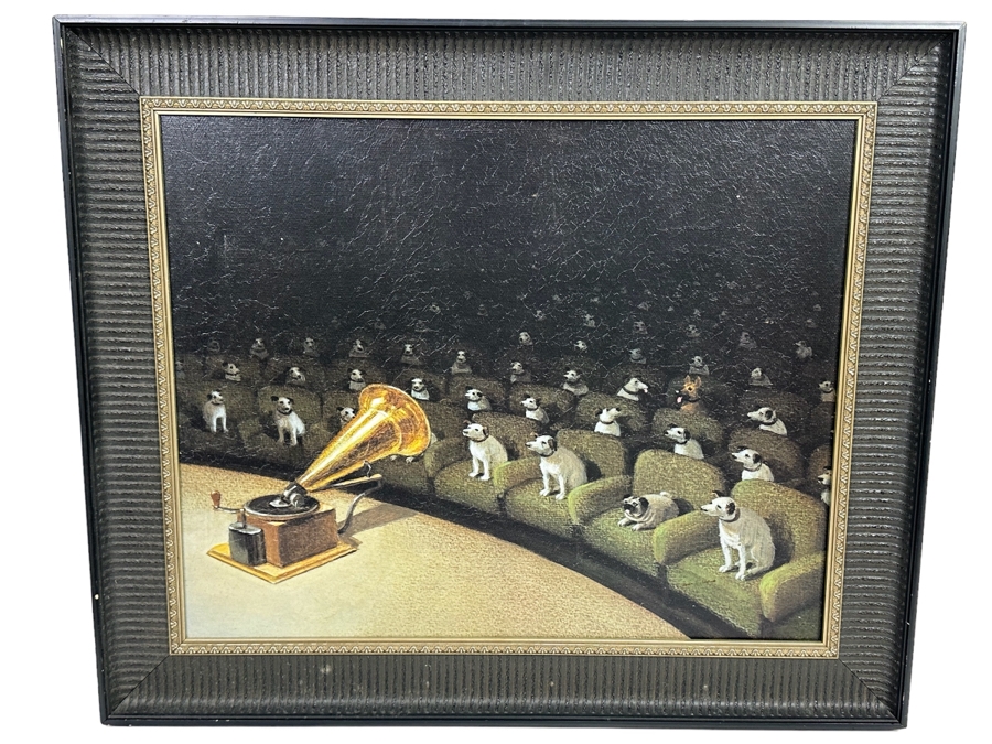 Framed Giclee Print RCA Nipper Dogs 23W X 19.5 Framed 28.5 X 24 [Photo 1]