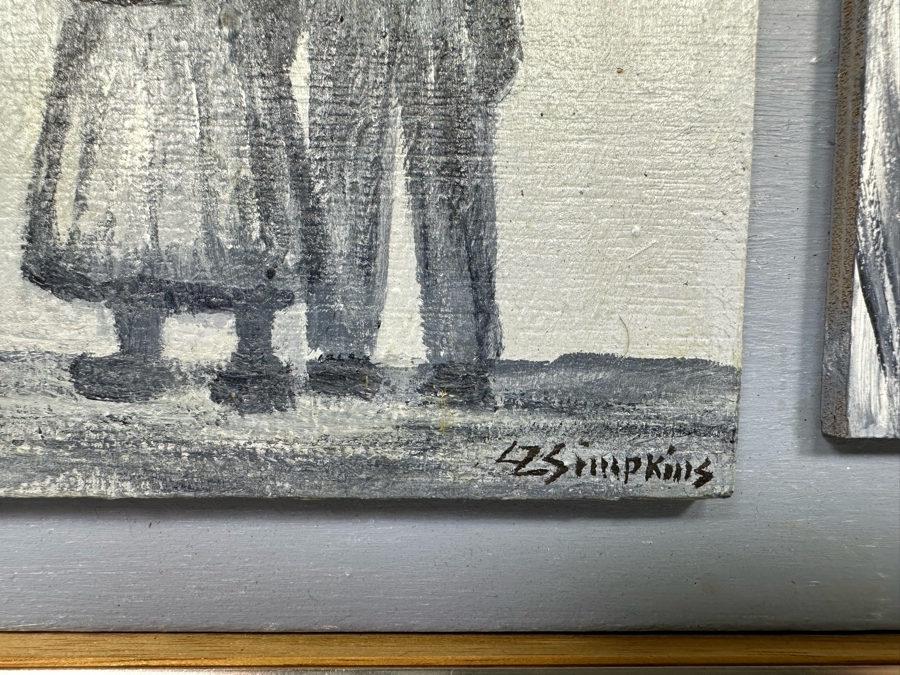 Carmen Z. Simpkins Original Board On Board Collage Paintings Framed 19 X 16.5 [Photo 7]