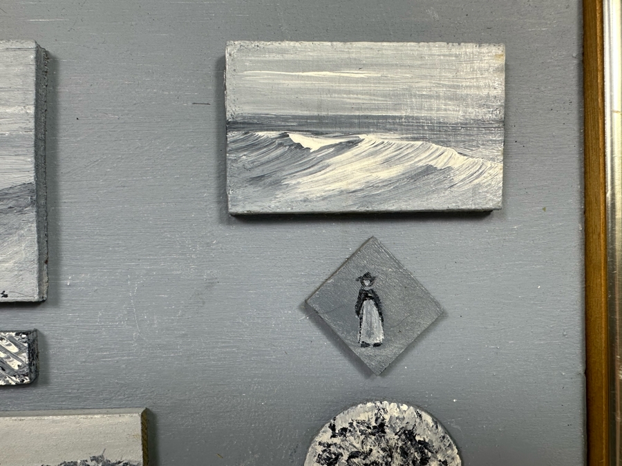 Carmen Z. Simpkins Original Board On Board Collage Paintings Framed 19 X 16.5 [Photo 5]