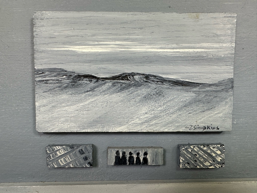 Carmen Z. Simpkins Original Board On Board Collage Paintings Framed 19 X 16.5 [Photo 4]