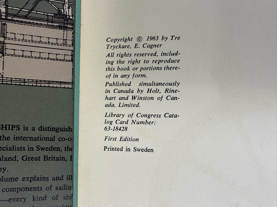 1963 First Edition Book The Lore Of Ships By Tre Tryckare [Photo 6]