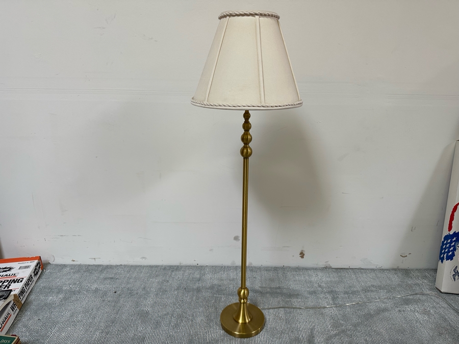 Gold Tone Floor Lamp 57H [Photo 3]