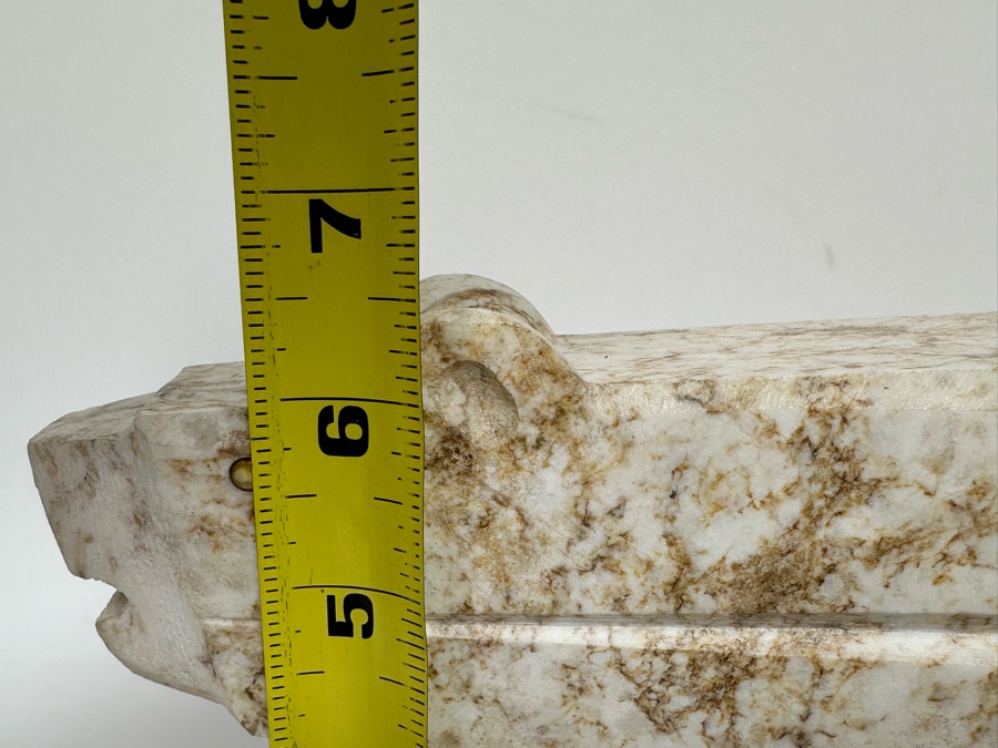 Hand Carved Colorado Alabaster 'White Canyon Bear' By Ernest (Bo) Mirabal 10W X 2.75D X 6.5H [Photo 15]