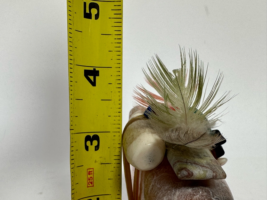 Signed Native American Zuni Fetish Of Bear Rose Quartz Carved Bear 5.5W X 1D X 4H [Photo 17]