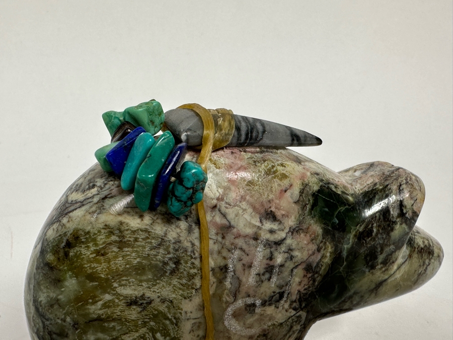 Signed Native American Zuni Fetish Of Bear Carved Bear 4W X 1D X 2.5H [Photo 4]