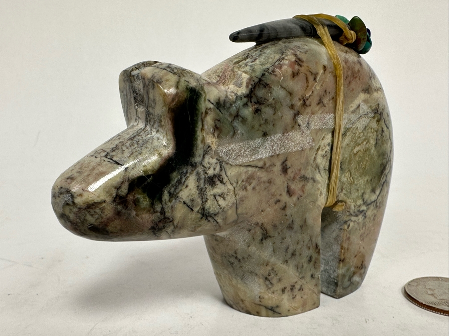 Signed Native American Zuni Fetish Of Bear Carved Bear 4W X 1D X 2.5H [Photo 10]