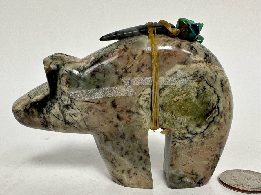 Signed Native American Zuni Fetish Of Bear Carved Bear 4W X 1D X 2.5H [Photo 8]
