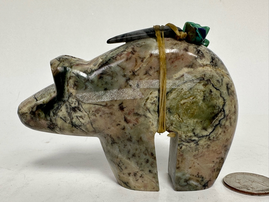 Signed Native American Zuni Fetish Of Bear Carved Bear 4W X 1D X 2.5H [Photo 7]