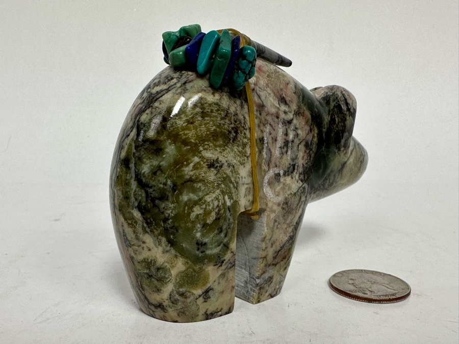 Signed Native American Zuni Fetish Of Bear Carved Bear 4W X 1D X 2.5H [Photo 6]