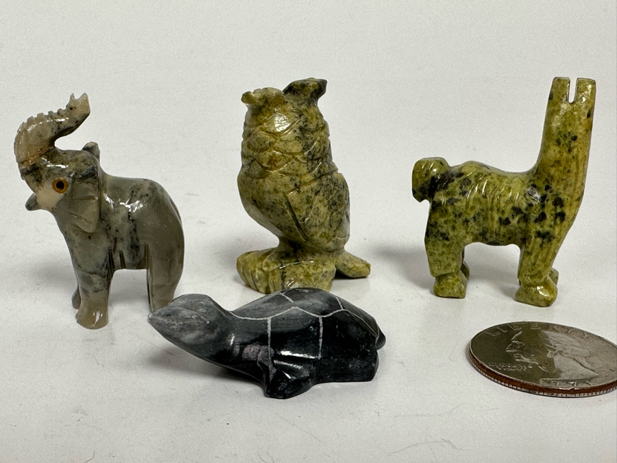 Set Of Four Carved Stone Miniature Animal Figurines [Photo 4]