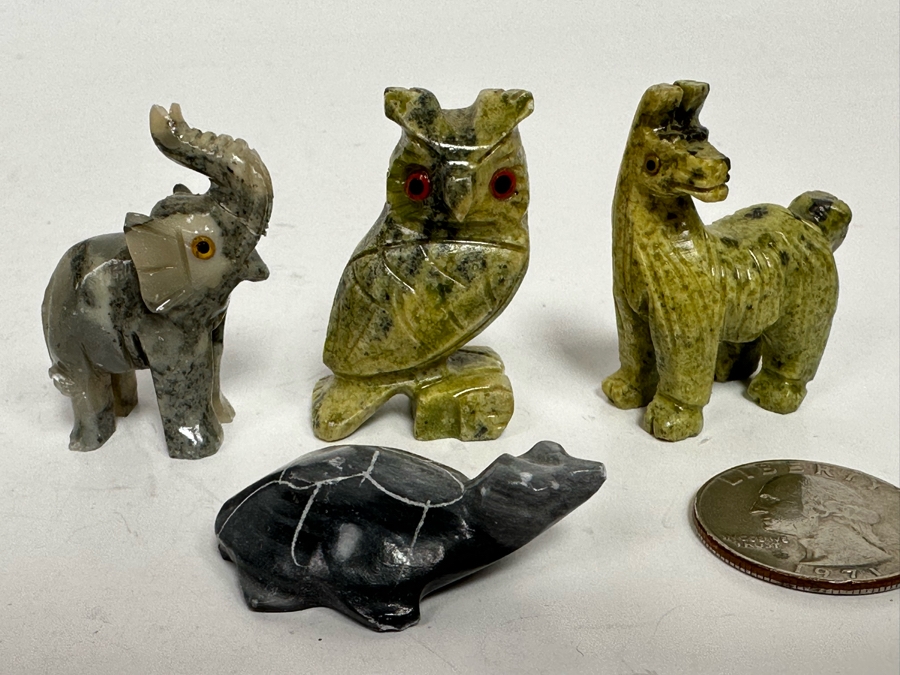 Set Of Four Carved Stone Miniature Animal Figurines [Photo 3]