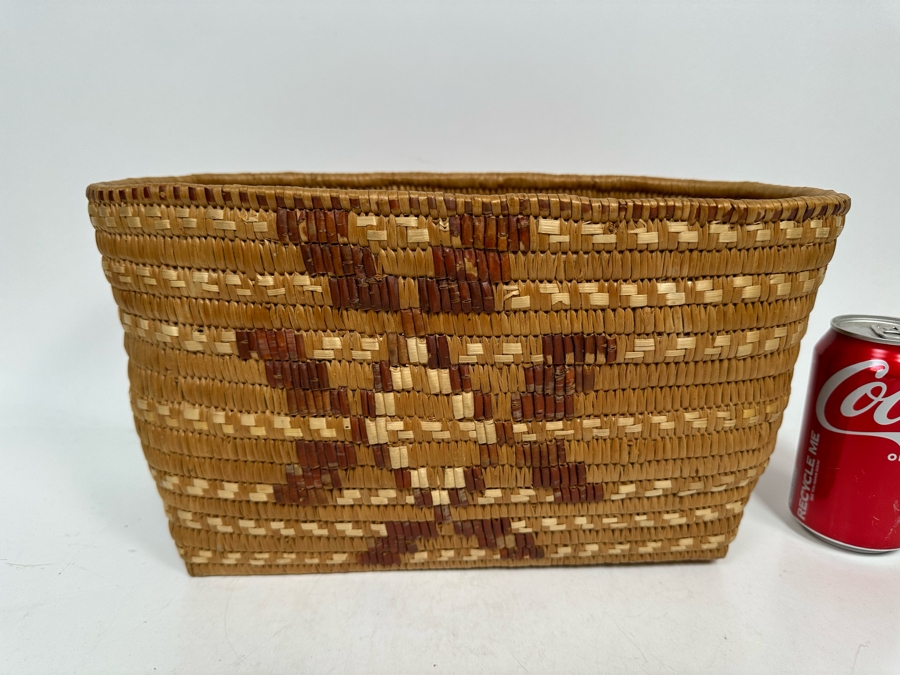Native American Woven Basket From The Thompson River Area Of The