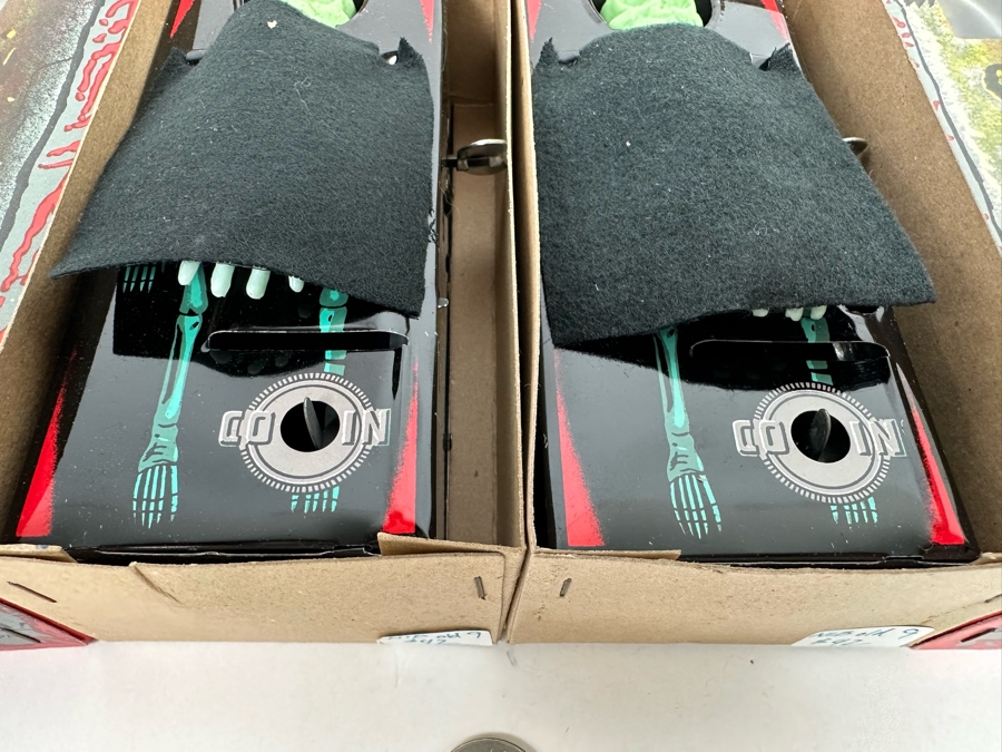 Pair Of New Old Stock Wind-Up Metal Coffin Banks With Original Boxes (Skeleton Arm Comes Out To Grab Coin) Made In Japan [Photo 8]