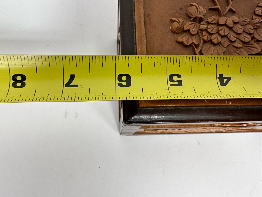 Carved Relief Chinese Box With Various Stones Including Rough Opals 6W X 4D X 3.5H [Photo 16]