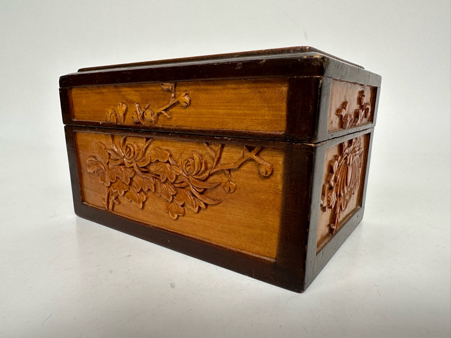 Carved Relief Chinese Box With Various Stones Including Rough Opals 6W X 4D X 3.5H [Photo 14]