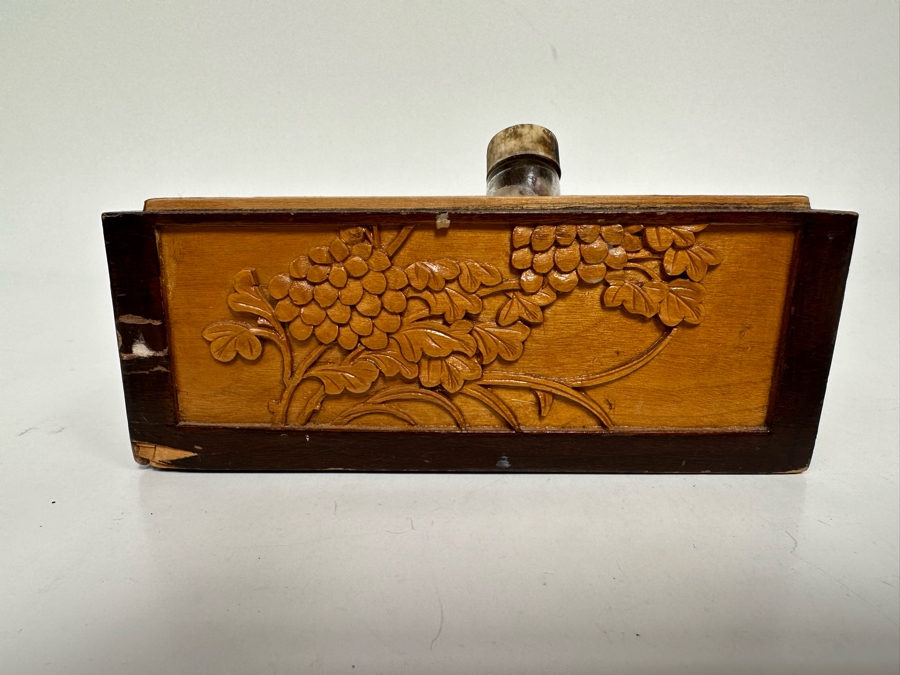 Carved Relief Chinese Box With Various Stones Including Rough Opals 6W X 4D X 3.5H [Photo 12]
