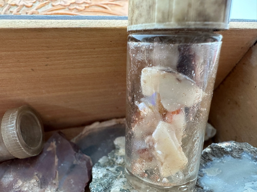 Carved Relief Chinese Box With Various Stones Including Rough Opals 6W X 4D X 3.5H [Photo 6]