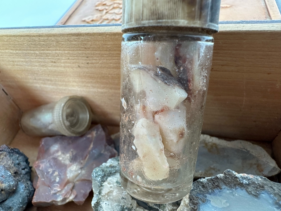 Carved Relief Chinese Box With Various Stones Including Rough Opals 6W X 4D X 3.5H [Photo 5]