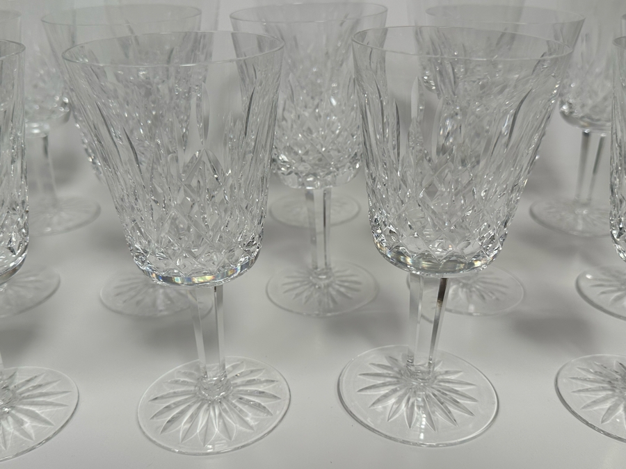 (14) Waterford Crystal Lismore Pattern Water Goblets Stemware Glasses 6 7/8H With Original Boxes Replacements Value $1,470 [Photo 6]