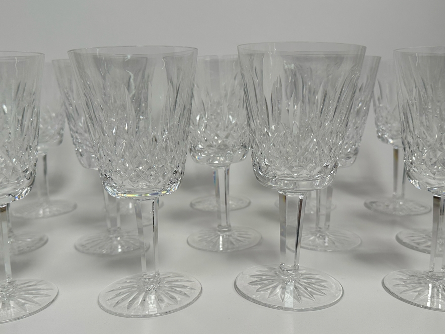 (14) Waterford Crystal Lismore Pattern Water Goblets Stemware Glasses 6 ...