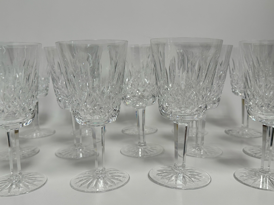 (14) Waterford Crystal Lismore Pattern Water Goblets Stemware Glasses 6 7/8H With Original Boxes Replacements Value $1,470 [Photo 3]