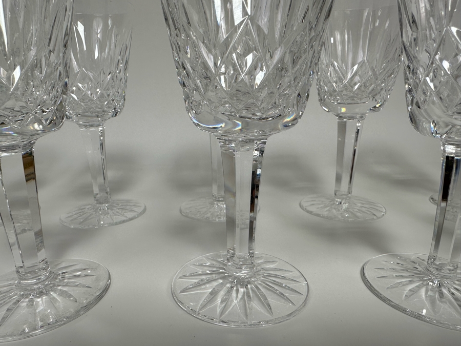 (10) Waterford Crystal Lismore Pattern Claret Wine Stemware Glasses 5 7/8H With One Original Box Replacements Value $1,050 [Photo 6]
