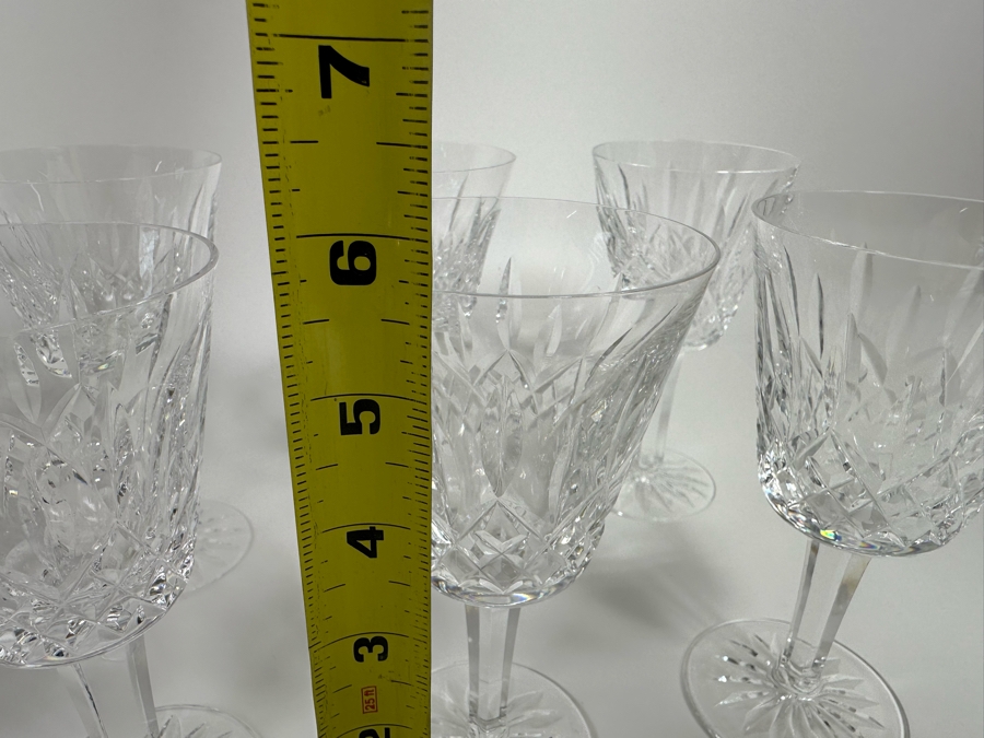 (10) Waterford Crystal Lismore Pattern Claret Wine Stemware Glasses 5 7/8H With One Original Box Replacements Value $1,050 [Photo 8]