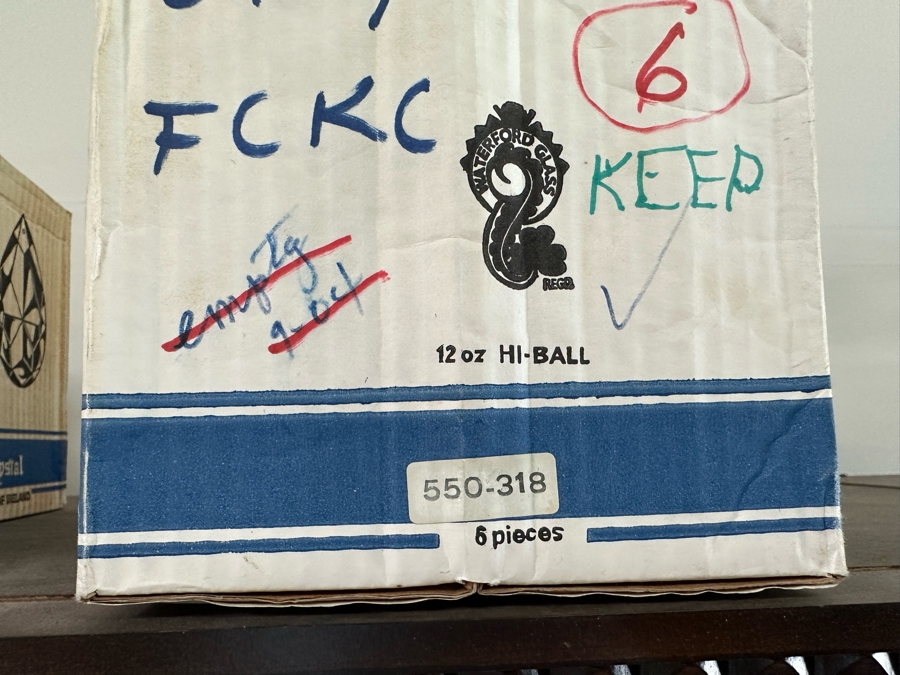 (4) Waterford Crystal Lismore Pattern Liquor Cocktail Stemware Glasses With Original Box 4H Replacements Value $144 [Photo 11]