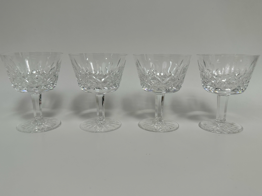 (4) Waterford Crystal Lismore Pattern Liquor Cocktail Stemware Glasses With Original Box 4H Replacements Value $144 [Photo 3]