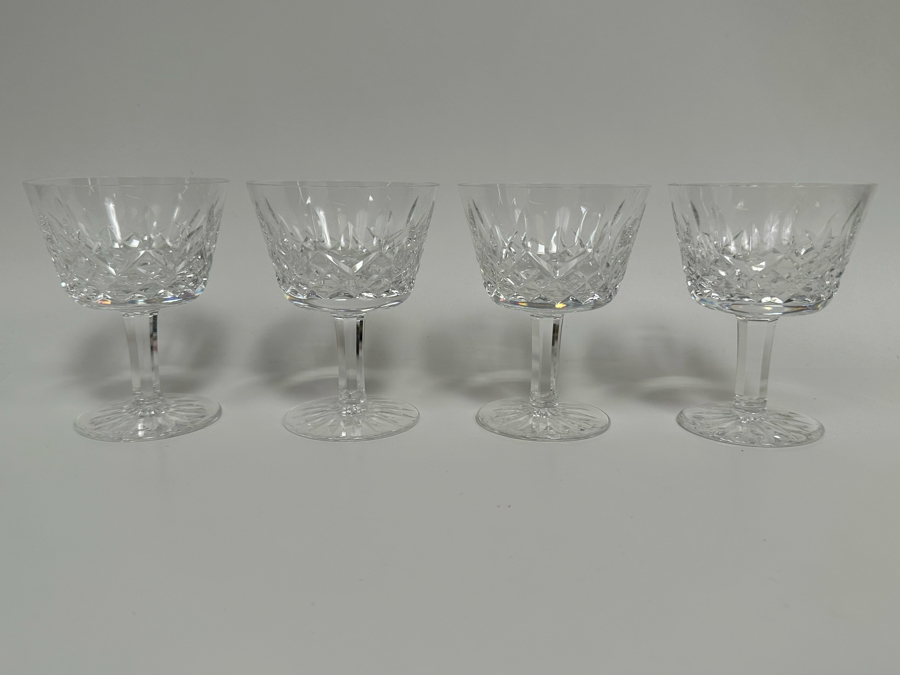 (4) Waterford Crystal Lismore Pattern Liquor Cocktail Stemware Glasses With Original Box 4H Replacements Value $144