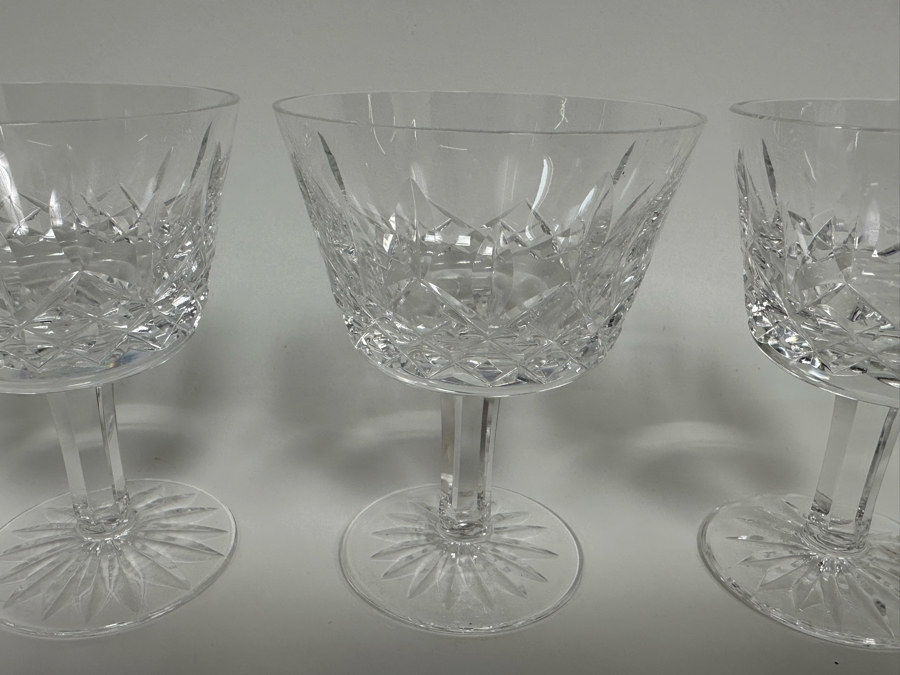 (4) Waterford Crystal Lismore Pattern Liquor Cocktail Stemware Glasses With Original Box 4H Replacements Value $144 [Photo 7]