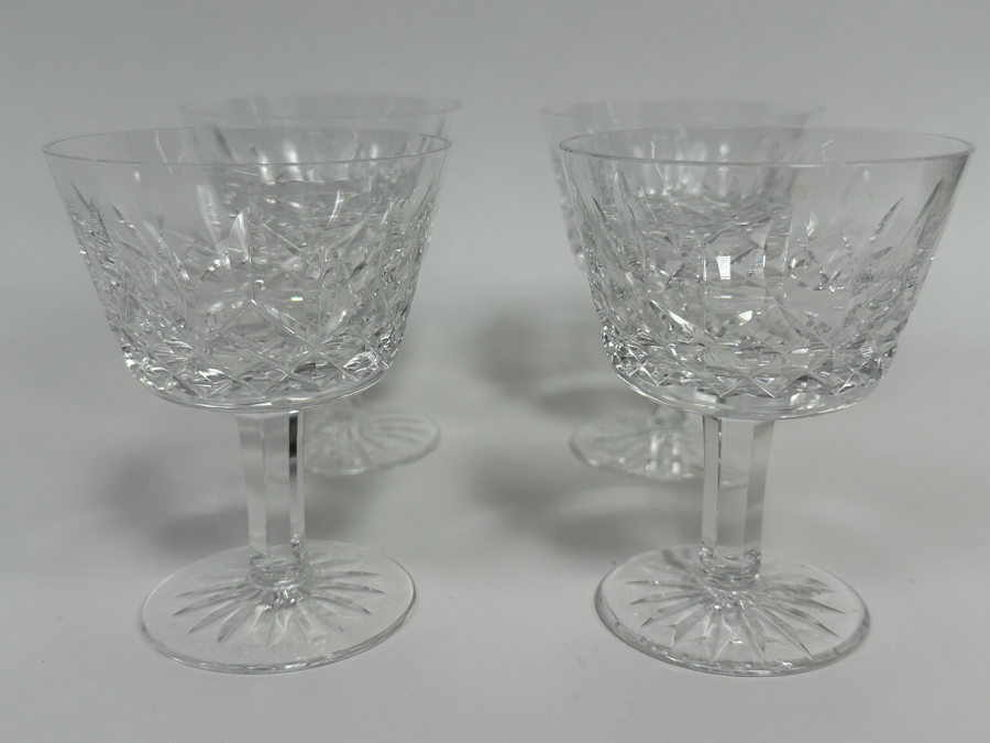 (4) Waterford Crystal Lismore Pattern Liquor Cocktail Stemware Glasses With Original Box 4H Replacements Value $144 [Photo 4]