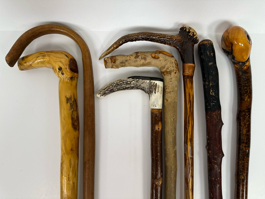 Collection Of Seven Vintage Wooden Canes [Photo 3]