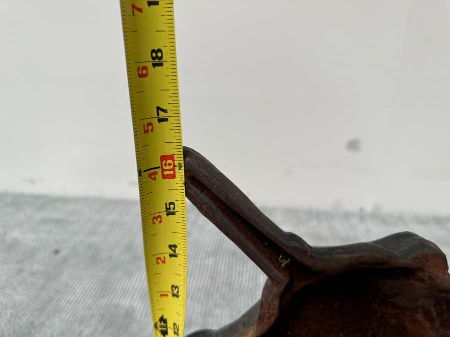 Antique Cast Iron Unicorn Andiron Sculpture 24W X 20D X 16H [Photo 11]