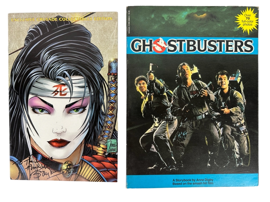First Edition Ghostbusters 1984 Storybook And Signed Shi: The Way Of The Warrior #12 Comic Book First Printing 1997