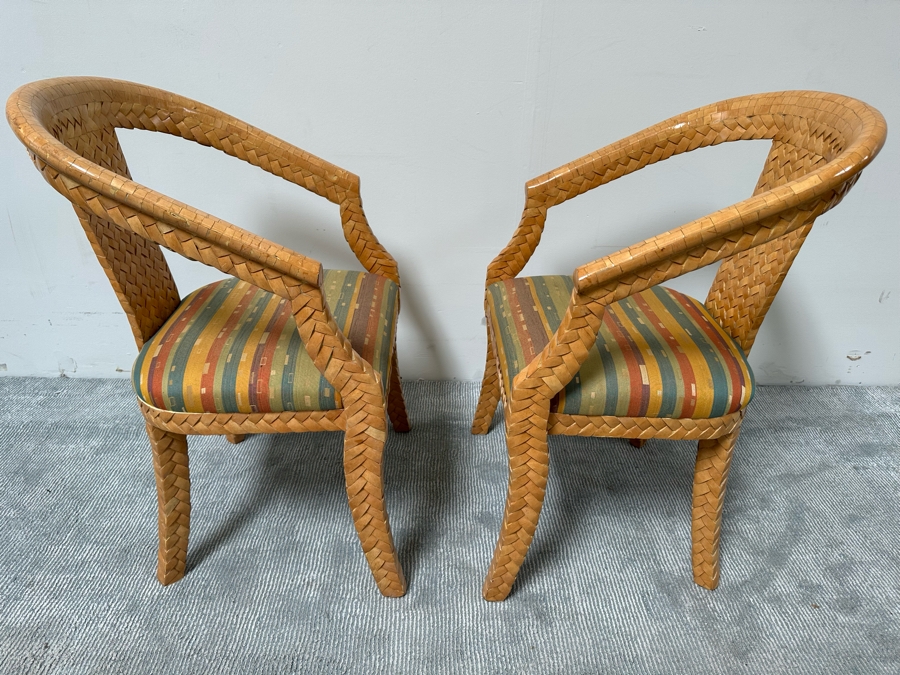 Pair Of Designer Carlo Pessina Madura Armchairs Made With Coconut Shell 23W X 22D X 34H [Photo 5]