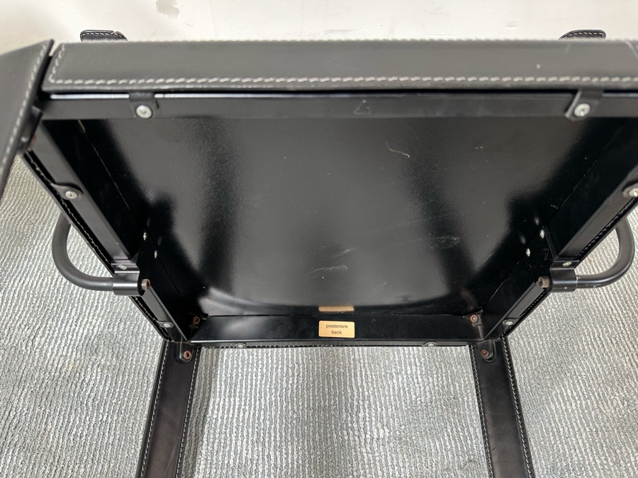 Pair Of Postmodern Italian Leather Dining Chairs [Photo 9]