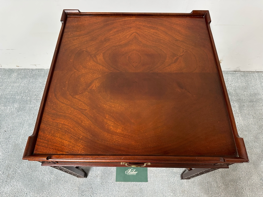 Baker Fine Furniture Side Table With Drawer 26W X 26D X 25H [Photo 6]