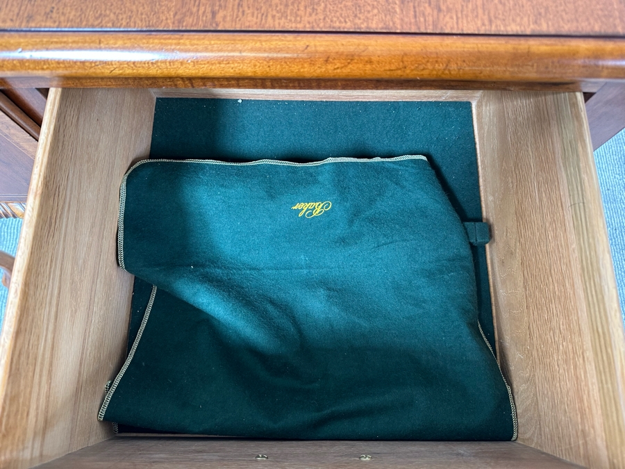 Stunning Baker Fine Furniture 4-Drawer Ball And Claw Feet Chippendale Mahogany Banded Sideboard Buffet Server Credenza With Silverware Drawer In Excellent Condition 72W X 18D X 32.5H [Photo 16]