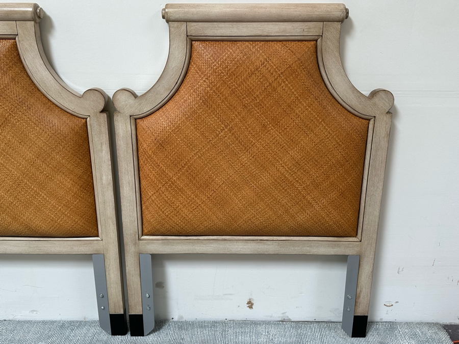 Pair Of David Francis Furniture Twin Headboards With Metal Bed Frames 43W X 3D X 57H [Photo 6]