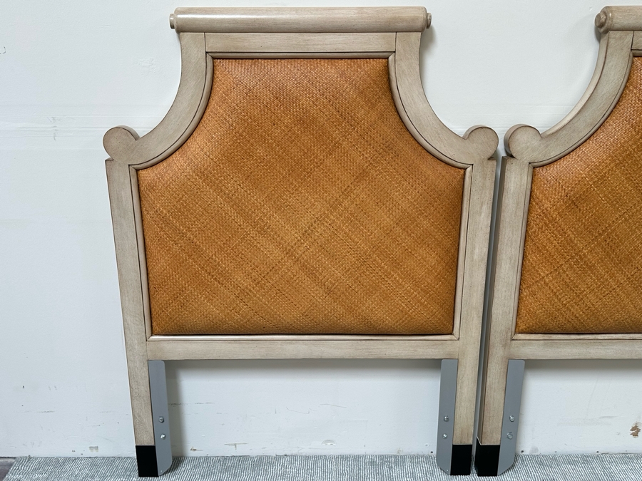 Pair Of David Francis Furniture Twin Headboards With Metal Bed Frames 43W X 3D X 57H [Photo 5]