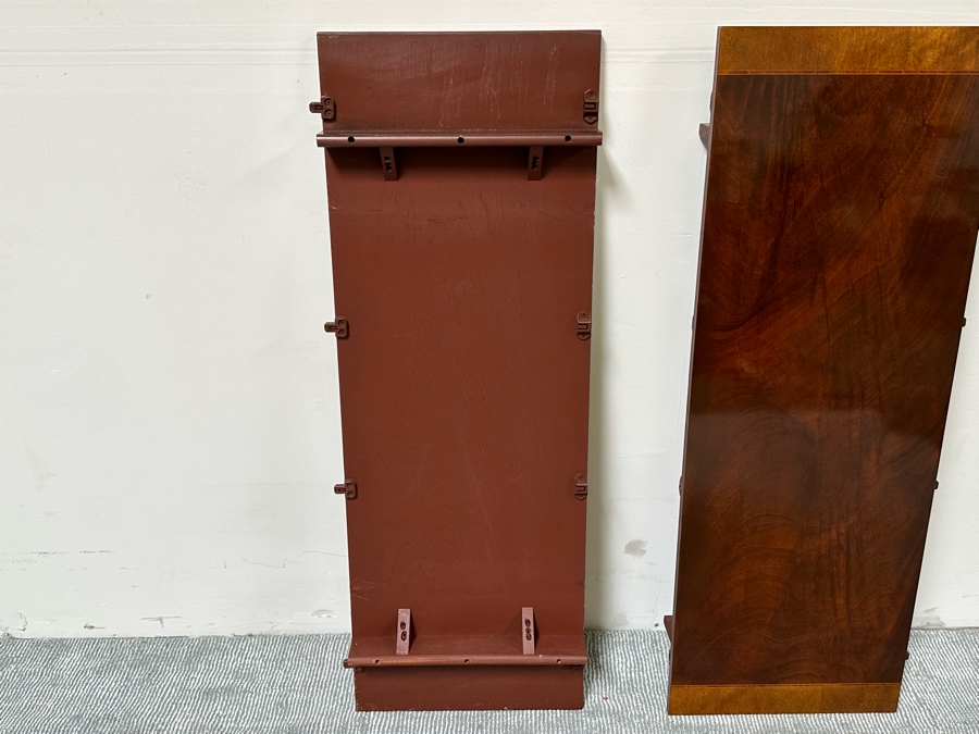 Baker Fine Furniture Double Pedestal Formal Dining Table From The Historic Charleston Collection Banded Mahogany 46W X 70D X 29.5H With 2 Leaves 16L & 4 Baker Furniture Chairs Plus Crated Glass Top For Table & Pads (One Is An Armchair) Estimate $5,000 [Photo 23]