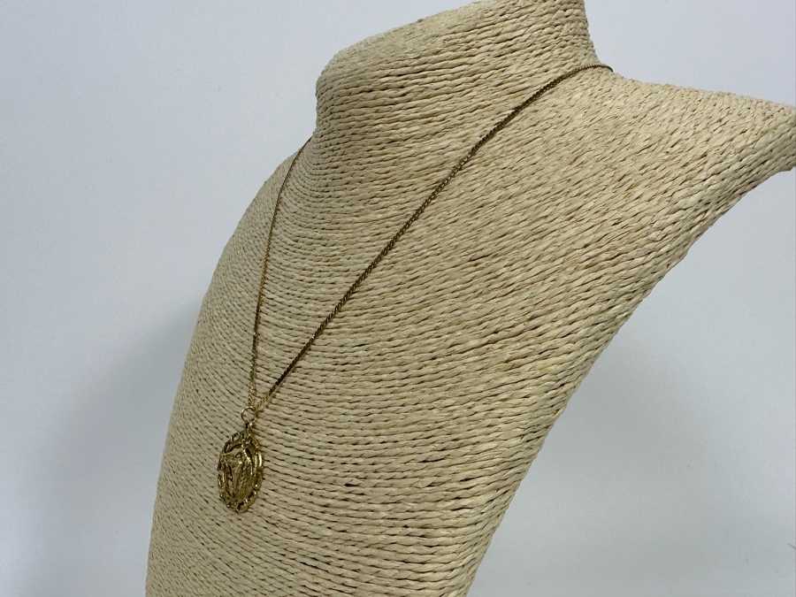 14K Gold Horse Pendant With 14K Gold 18' Chain Necklace 6.6g [Photo 5]