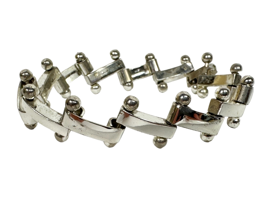 Sterling Silver Modernist Bracelet 7.5L 30g