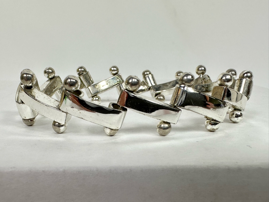 Sterling Silver Modernist Bracelet 7.5L 30g [Photo 7]