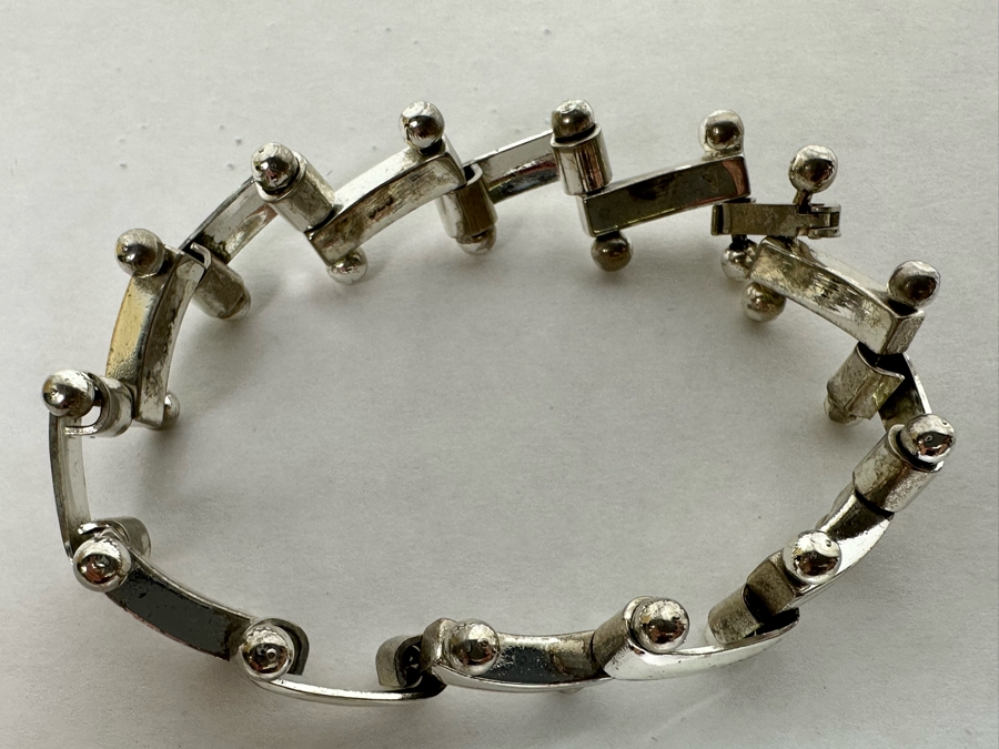 Sterling Silver Modernist Bracelet 7.5L 30g [Photo 6]