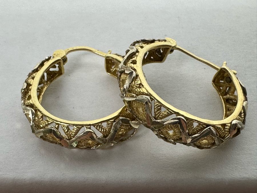 Pair Of 14K Gold Hoop Earrings 5.6g [Photo 6]