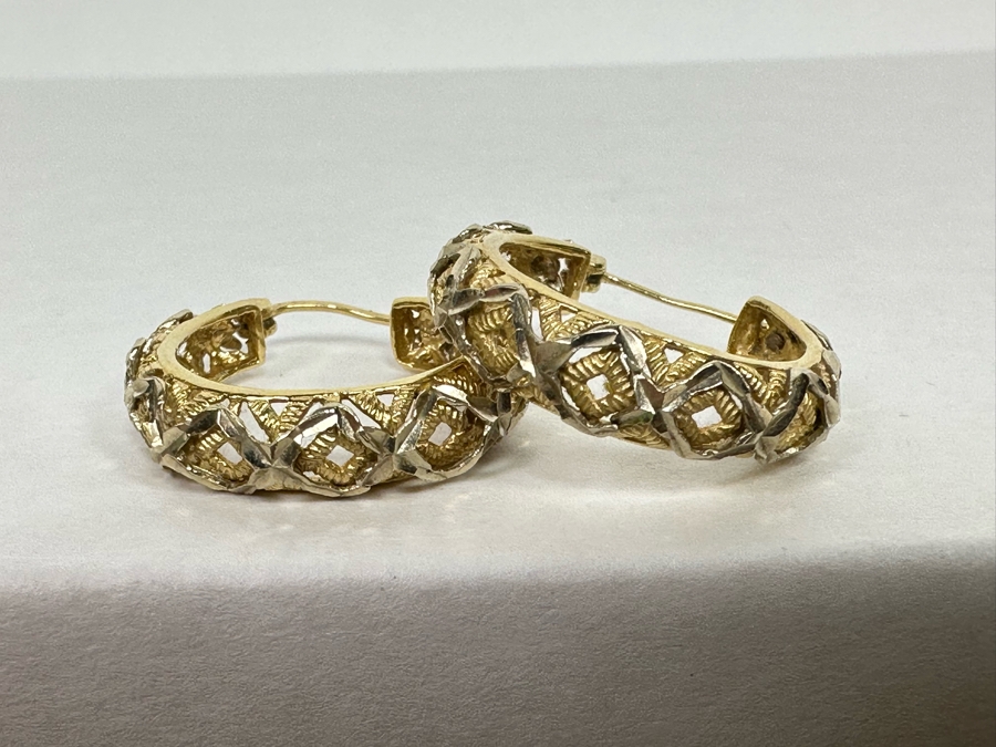 Pair Of 14K Gold Hoop Earrings 5.6g [Photo 7]