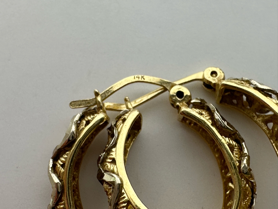Pair Of 14K Gold Hoop Earrings 5.6g [Photo 10]